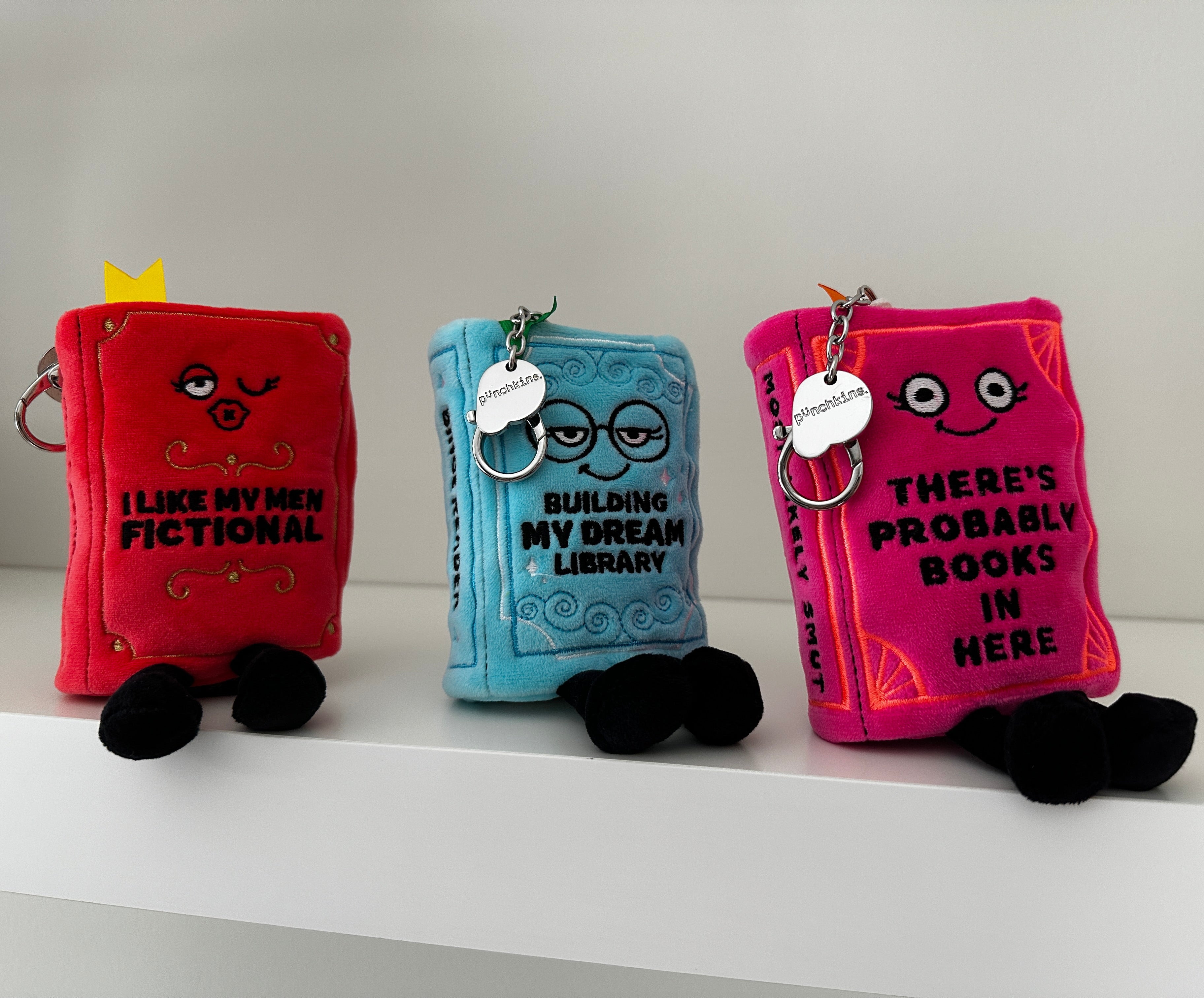 Book Plush Bag Charm - Building My Dream Library