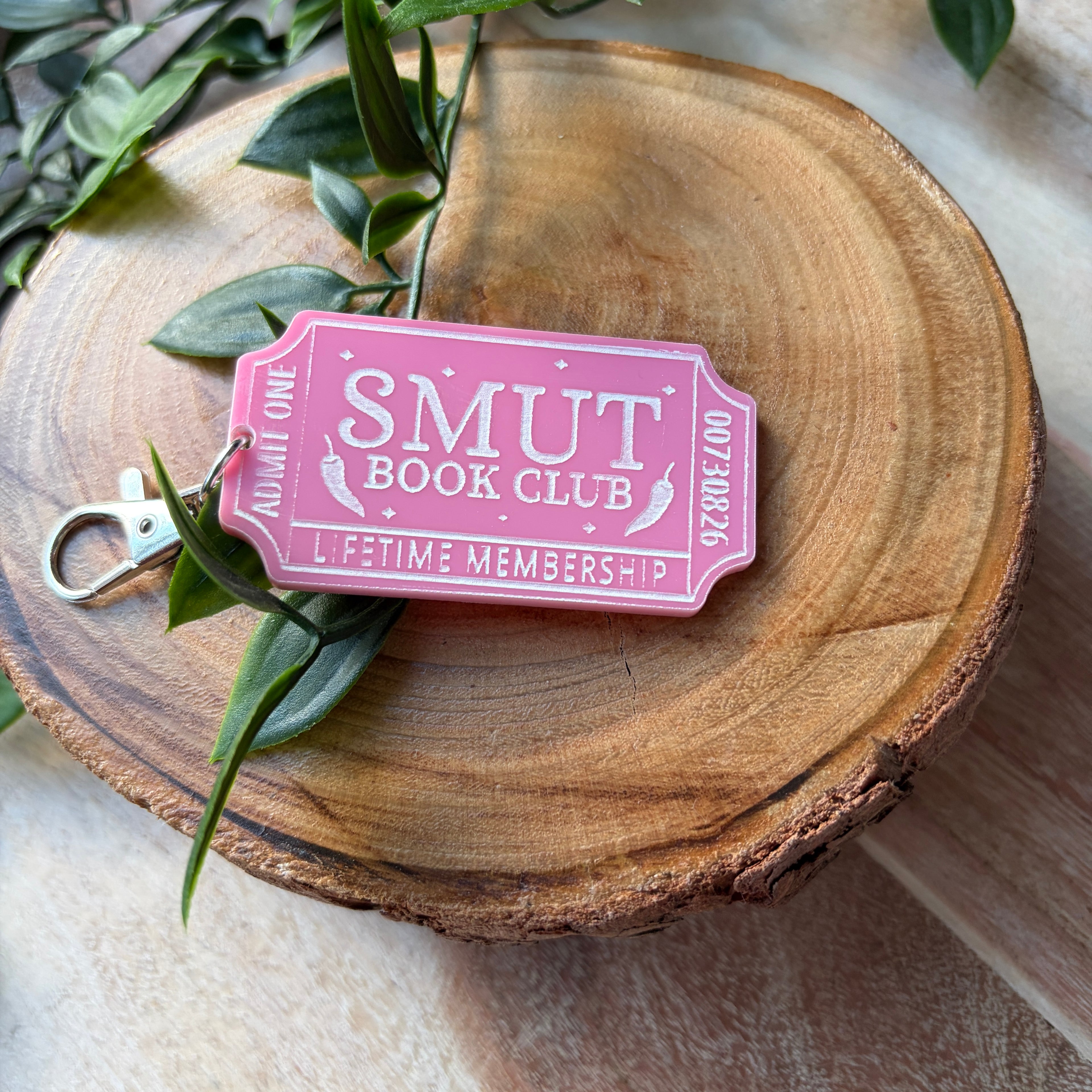 Book Club Ticket Keychains
