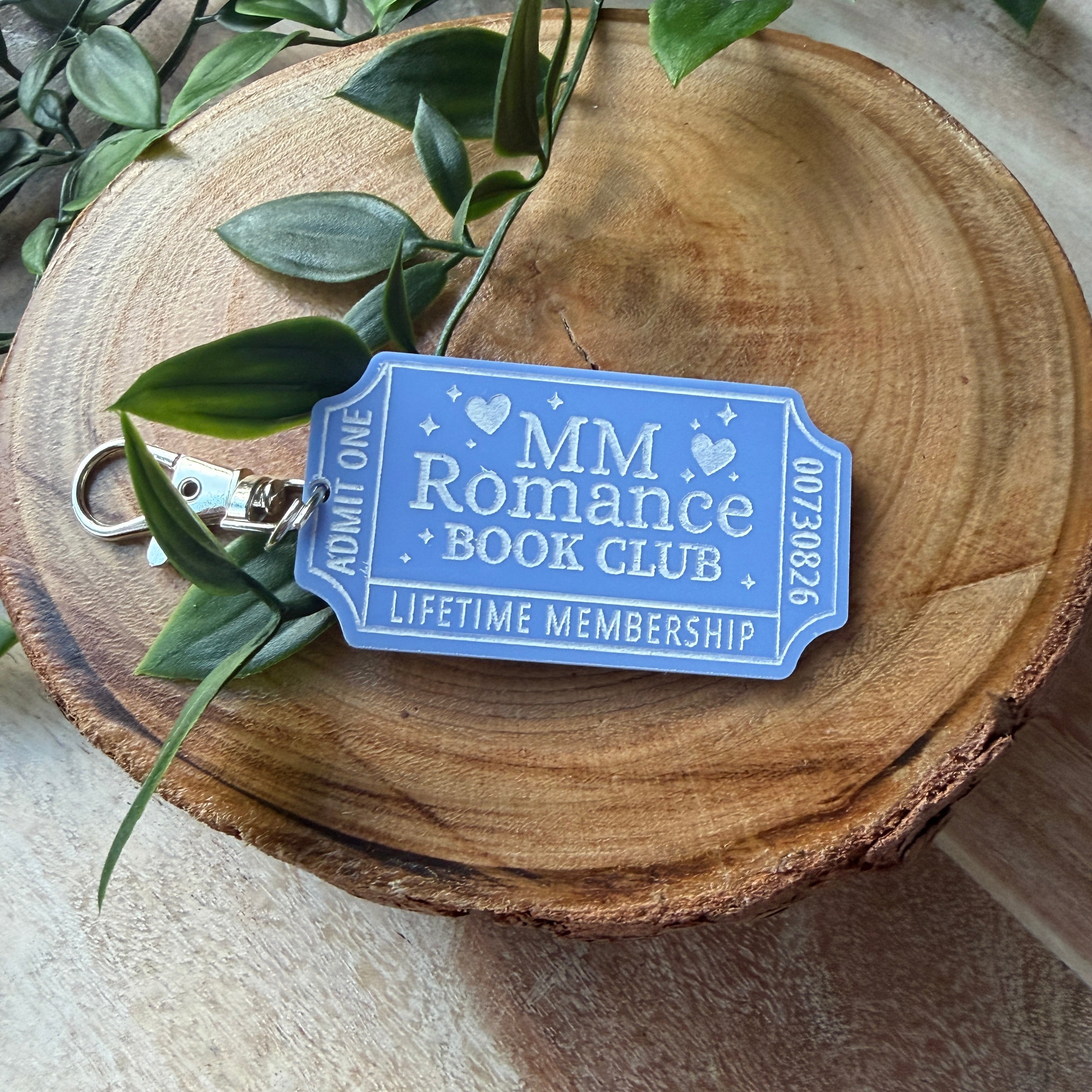 Book Club Ticket Keychains